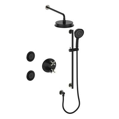 Vogt SET.Z4.320.710.PB- Zehn 3-Way Thermostatic Set with Jets Polished Nickel Matte Black