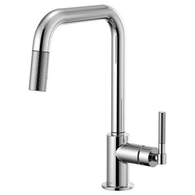 Brizo 63053LF-PC- Square Spout Pull-Down, Knurled Handle | FaucetExpress.ca