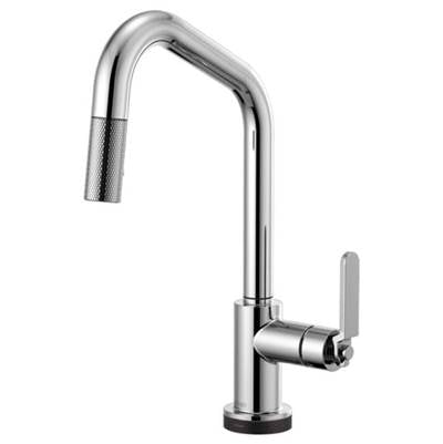 Brizo 64064LF-PC- Angled Spout Pull-Down With Smarttouch, Industrial Handle | FaucetExpress.ca