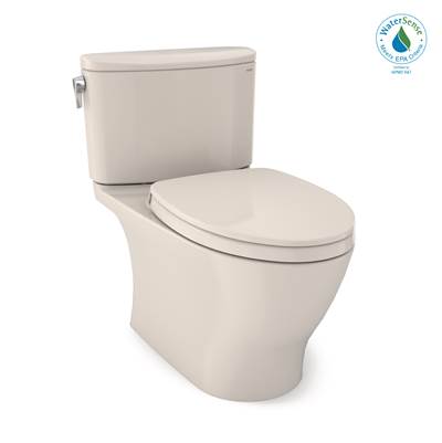 Toto MS442124CEFG#12- TOTO Nexus Two-Piece Elongated 1.28 GPF Universal Height Toilet with CEFIONTECT and SS124 SoftClose Seat, WASHLET plus Ready, Sedona Beige | FaucetExpress.ca