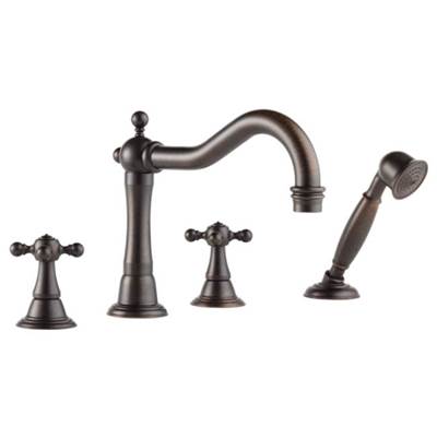 Brizo T67438-RB- 4-Hole Roman Tub Trim Only- Cross Handles | FaucetExpress.ca