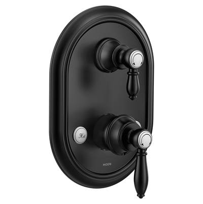 Moen UTS4311BL- Weymouth M-CORE 3-Series 2-Handle Shower Trim with Integrated Transfer Valve in Matte Black (Valve Not Included)