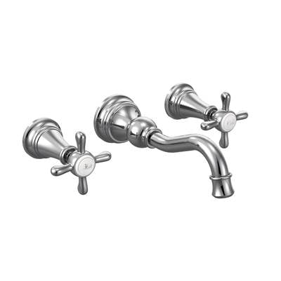 Moen TS42112- Weymouth 2-Handle Wall Mount High-Arc Bathroom Faucet in Chrome (Valve Sold Separately)