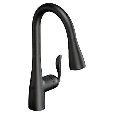 Moen 7594EWBL- Arbor Touchless Single-Handle Pull-Down Sprayer Kitchen Faucet with MotionSense Wave in Matte Black