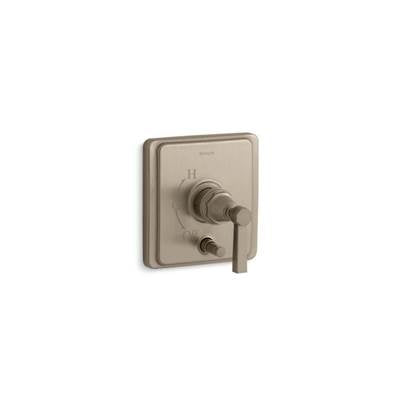Kohler T98757-4A-BV- Pinstripe® Rite-Temp(R) pressure-balancing valve trim with diverter and plain lever handle, valve not included | FaucetExpress.ca