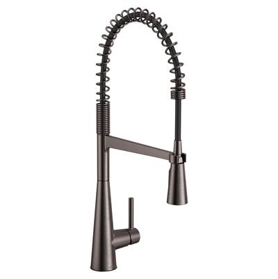 Moen 5925BLS- Sleek Single-Handle Pull-Down Sprayer Kitchen Faucet with Power Clean and Spring Spout in Black Stainless