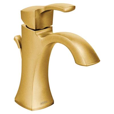 Moen 6903BG- Voss Single Hole Single Handle High-Arc Bathroom Faucet in Brushed Gold