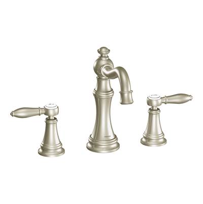 Moen TS42108BN- Weymouth 8 in. Widespread 2-Handle High-Arc Bathroom Faucet Trim Kit in Brushed Nickel (Valve Not Included)