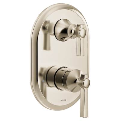Moen UTS2411NL- Flara M-CORE 3-Series 2-Handle Shower Trim with Integrated Transfer Valve in Polished Nickel (Valve Not Included)