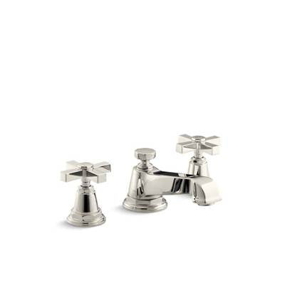 Kohler 13132-3A-SN- Pinstripe® Pure Widespread bathroom sink faucet with cross handles | FaucetExpress.ca