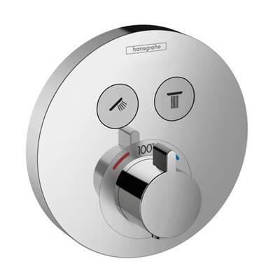 Hansgrohe 15743001- HG Showerselect E Thermostatic Trim 2 Function, Round - FaucetExpress.ca