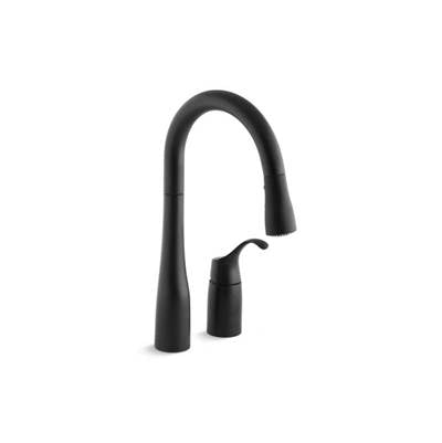 Kohler 649-BL- Simplice® two-hole kitchen sink faucet with 14-3/4'' pull-down swing spout, DockNetik magnetic docking system, and a 3-function spray | FaucetExpress.ca