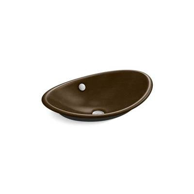 Kohler 5403-P5-KA- Iron Plains® Oval Wading Pool® Vessel bathroom sink with Iron Black painted underside | FaucetExpress.ca