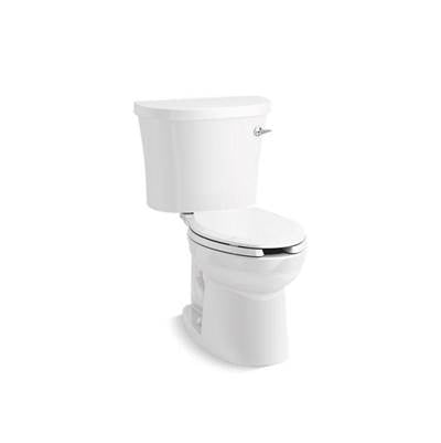Kohler 25087-TR-0- Kingston Two-piece elongated 1.28 gpf toilet with right-hand trip lever and tank cover locks | FaucetExpress.ca