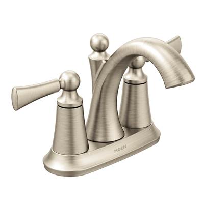 Moen 4505BN- Wynford 4 in. Centerset 2-Handle High-Arc Bathroom Faucet in Brushed Nickel