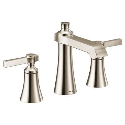 Moen TS6984NL- Flara Two-Handle 8 in. Widespread Lever Handle Bathroom Faucet Trim Kit, Valve Required, Polished Nickel