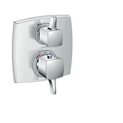 Hansgrohe 15727001- Classic Square Thermostatic Trim With Volume Control - FaucetExpress.ca