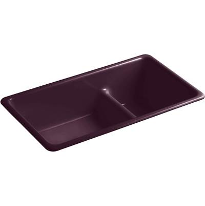 Kohler 6625-PLM- Iron/Tones® 33'' x 18-3/4'' x 9-5/8'' Smart Divide® Top-mount/undermount large/medium kitchen sink | FaucetExpress.ca