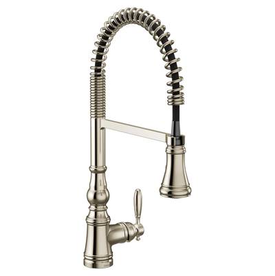 Moen S73104NL- Weymouth Single-Handle Pull-Down Sprayer Kitchen Faucet with Power Clean and Spring Spout in Polished Nickel