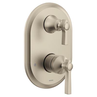 Moen UTS2411BN- Flara M-CORE 3-Series 2-Handle Shower Trim with Integrated Transfer Valve in Brushed Nickel (Valve Not Included)