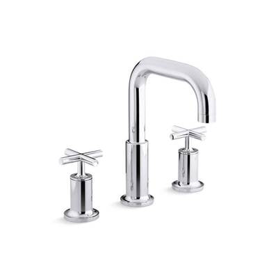 Kohler T14428-3-CP- Purist® Deck-mount bath faucet trim for high-flow valve with cross handles, valve not included | FaucetExpress.ca