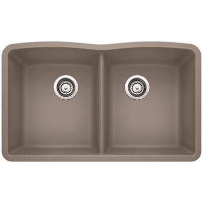 Blanco 401148- DIAMOND U 2 Double Bowl Undermount Sink, SILGRANIT®, Truffle | FaucetExpress.ca