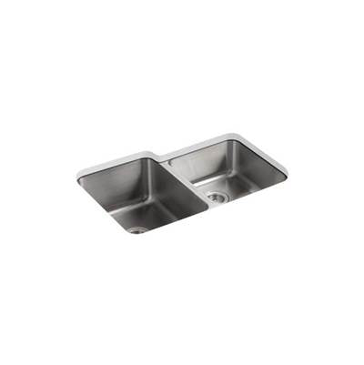 Kohler 3177-NA- Undertone® 31-1/2'' x 20-7/8'' x 9-1/2'' Undermount large/medium double-bowl kitchen sink | FaucetExpress.ca