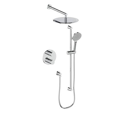 Vogt SET.WL.220.234.CC- Worgl 2-Way Thermostatic Set - 12' Rainhead and Handheld - 4' Ceiling Arm Chrome