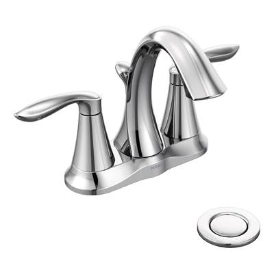 Moen 6410- Eva 4 in. Centerset 2-Handle High-Arc Bathroom Faucet in Chrome