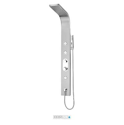 Tenzo ETZST- Shower Col. Stain. Steel Evolo [Sh. Head 3 Jets Diverter Spout] Pres. Balanced/Div. Brushed - FaucetExpress.ca