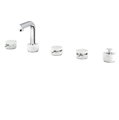 Aquabrass - Ur06 Marmo-Urban 5Pc Deckmount Tub Filler With Handshower-White