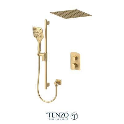 Tenzo DET32-21164-BG- Delano T-Box Kit 2 Functions Thermo Brushed Gold Finish