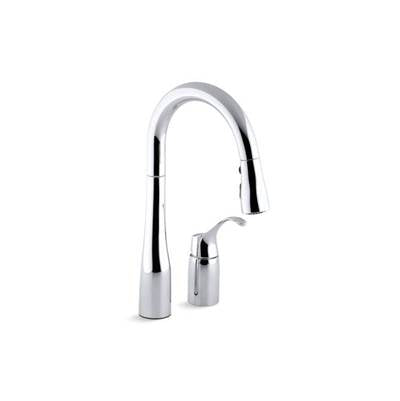 Kohler 649-CP- Simplice® two-hole kitchen sink faucet with 14-3/4'' pull-down swing spout, DockNetik magnetic docking system, and a 3-function spray | FaucetExpress.ca