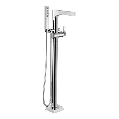 Delta T4774-FL- Floor Mount Tub Filler With Handshower | FaucetExpress.ca