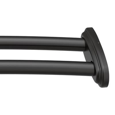 Moen DN2141BL- Curved Shower Rods Matte Black Adjustable Curved Shower Rod - FaucetExpress.ca