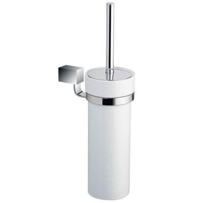 Laloo 3500SB WF- Bowl Brush and Porcelain Holder - Wallmount - White Frost | FaucetExpress.ca