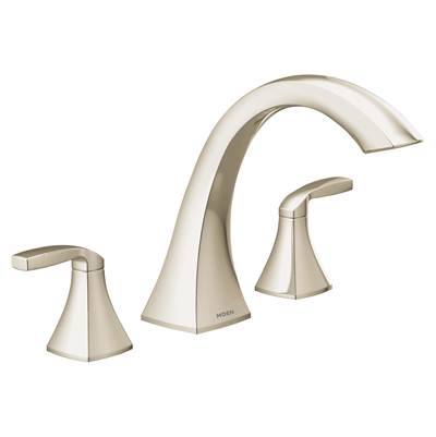 Moen T693NL- Voss 2-Handle Deck Mount Roman Tub Faucet Trim Kit, Valve Required, Polished Nickel