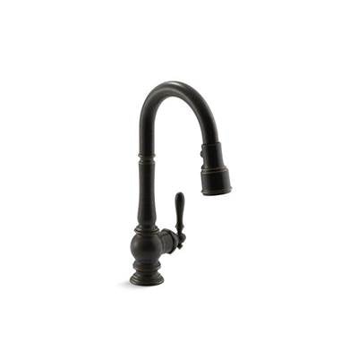 Kohler 99261-2BZ- Artifacts® single-hole kitchen sink faucet with 16'' pull-down spout and turned lever handle, DockNetik magnetic docking system, and  | FaucetExpress.ca
