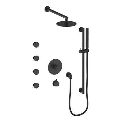 Vogt SET.DA.141.810.MB- Drava Thermostatic Shower Set with Exposed Body Jets 3/4' Matte Black