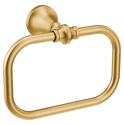 Moen YB0586BG- Colinet Brushed Gold Towel Ring