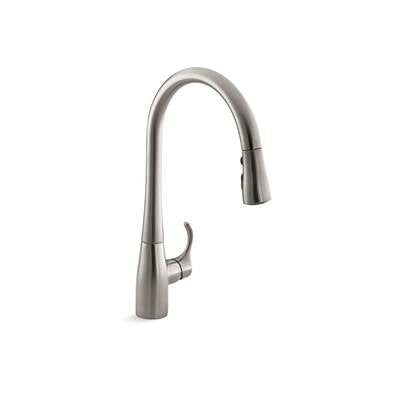 Kohler 596-VS- Simplice® single-hole or three-hole kitchen sink faucet with 16-5/8'' pull-down spout, DockNetik magnetic docking system, and a 3-fun | FaucetExpress.ca