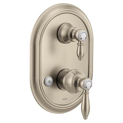 Moen UTS4311BN- Weymouth M-CORE 3-Series 2-Handle Shower Trim with Integrated Transfer Valve in Brushed Nickel (Valve Not Included)