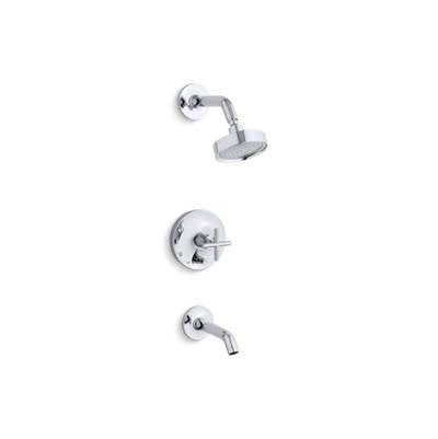 Kohler T14420-3-CP- Purist® Rite-Temp® bath and shower trim with cross handle and 2.5 gpm showerhead | FaucetExpress.ca