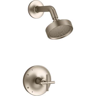 Kohler TS14422-3G-BV- Purist® Rite-Temp® shower trim with cross handle and 1.75 gpm showerhead | FaucetExpress.ca