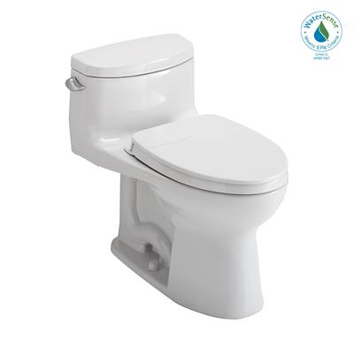 Toto MS634124CEFG#01- Toto Supreme Ii One-Piece Elongated 1.28 Gpf Universal Height Toilet With Cefiontect And Ss124 Softclose Seat Washlet+ Ready Cotton White