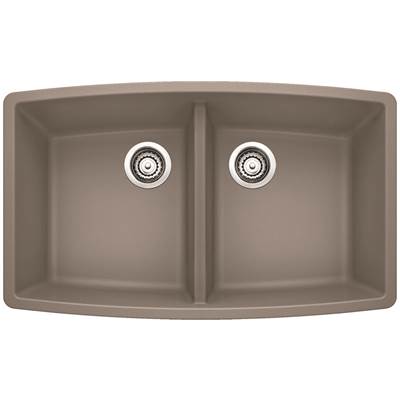 Blanco 401189- PERFORMA U 2 Undermount Kitchen Sink, SILGRANIT®, Truffle | FaucetExpress.ca