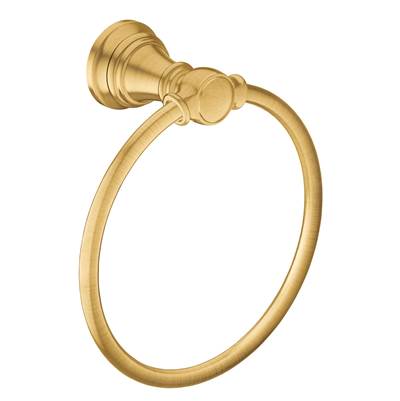 Moen YB8486BG- Weymouth Brushed Gold Towel Ring - FaucetExpress.ca