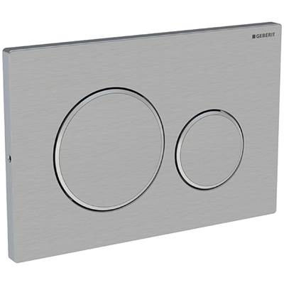 Geberit 115.889.SN.1- Geberit actuator plate Sigma20 for dual flush, screwable: stainless steel brushed/polished/brushed | FaucetExpress.ca