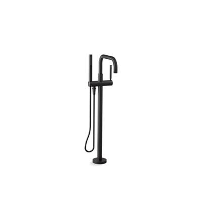 Kohler T97328-4-BL- Purist® floor-mount bath filler trim with handshower | FaucetExpress.ca