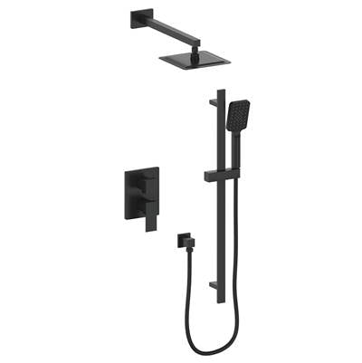 Vogt SET.KG.210.218.MB- Kapfenberg 2-Way Pressure Balanced Set - Rainhead and Handheld - 8' Ceiling Arm Matte Black